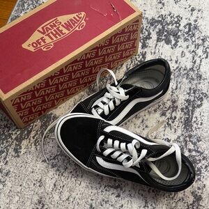 Vans Black and White Low-Top Shoes